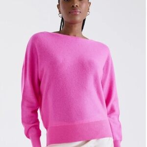 Vibrant Pink V-Neck Sweater